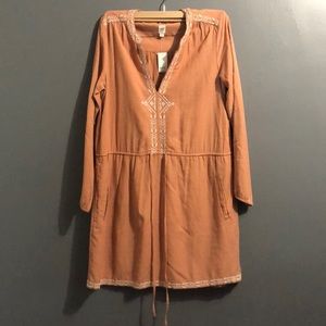 GAP orange v neck draw string dress size medium